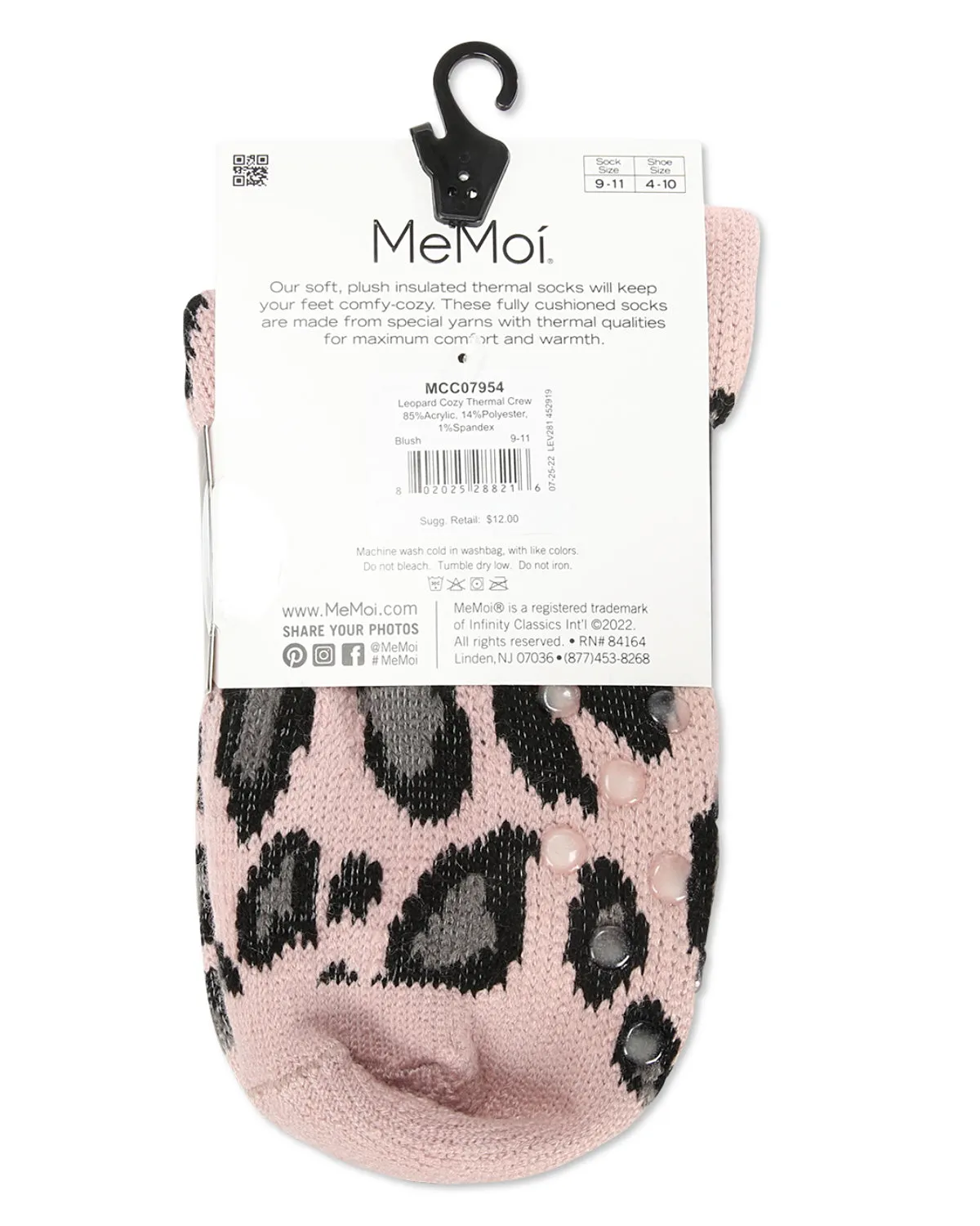 Women's Leopard Print Cozy Warm Thermal Crew Socks