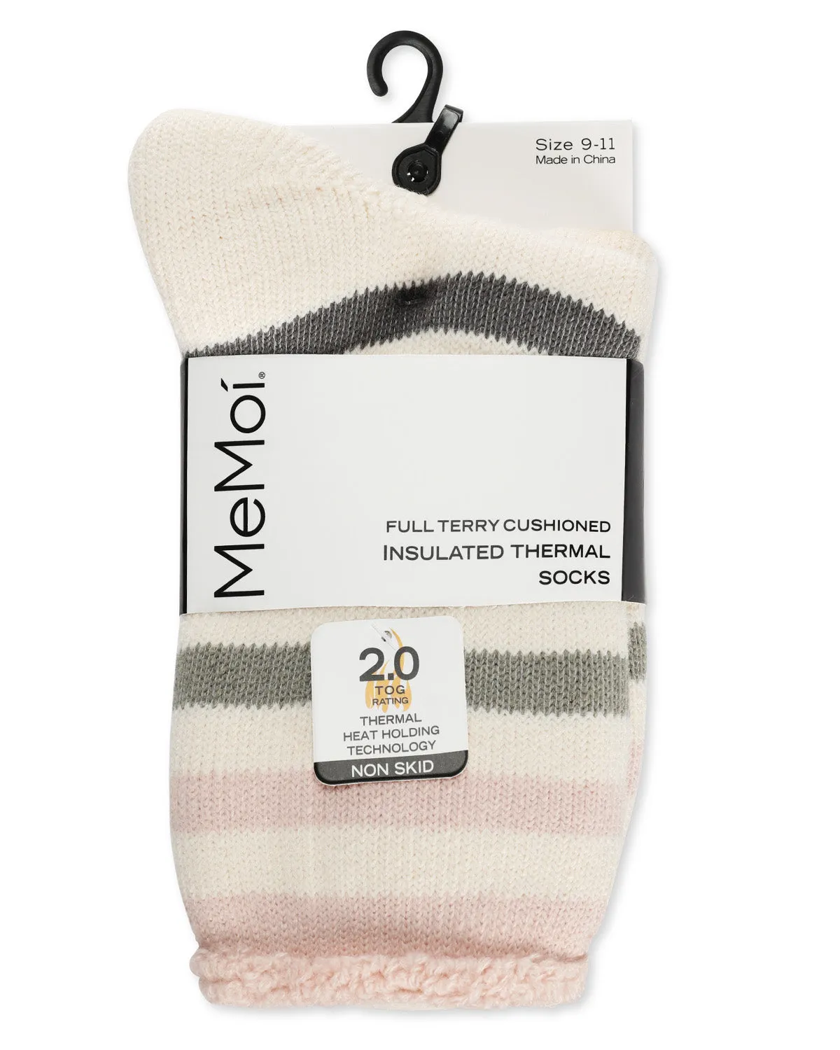 Women's Rugby Stripe Cozy Warm Thermal Crew Socks