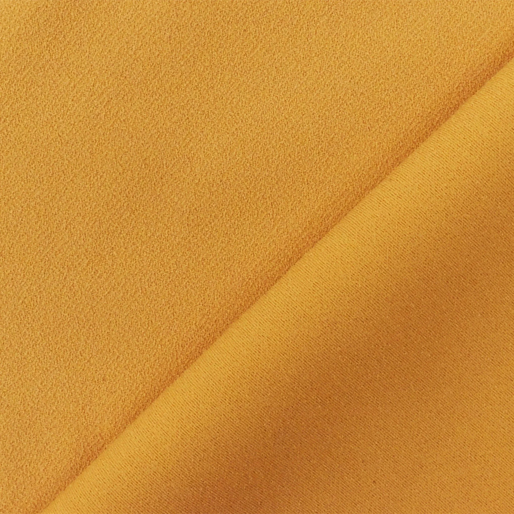 Yellow Famous Designer Poly Double Sided Crepe Woven Fabric