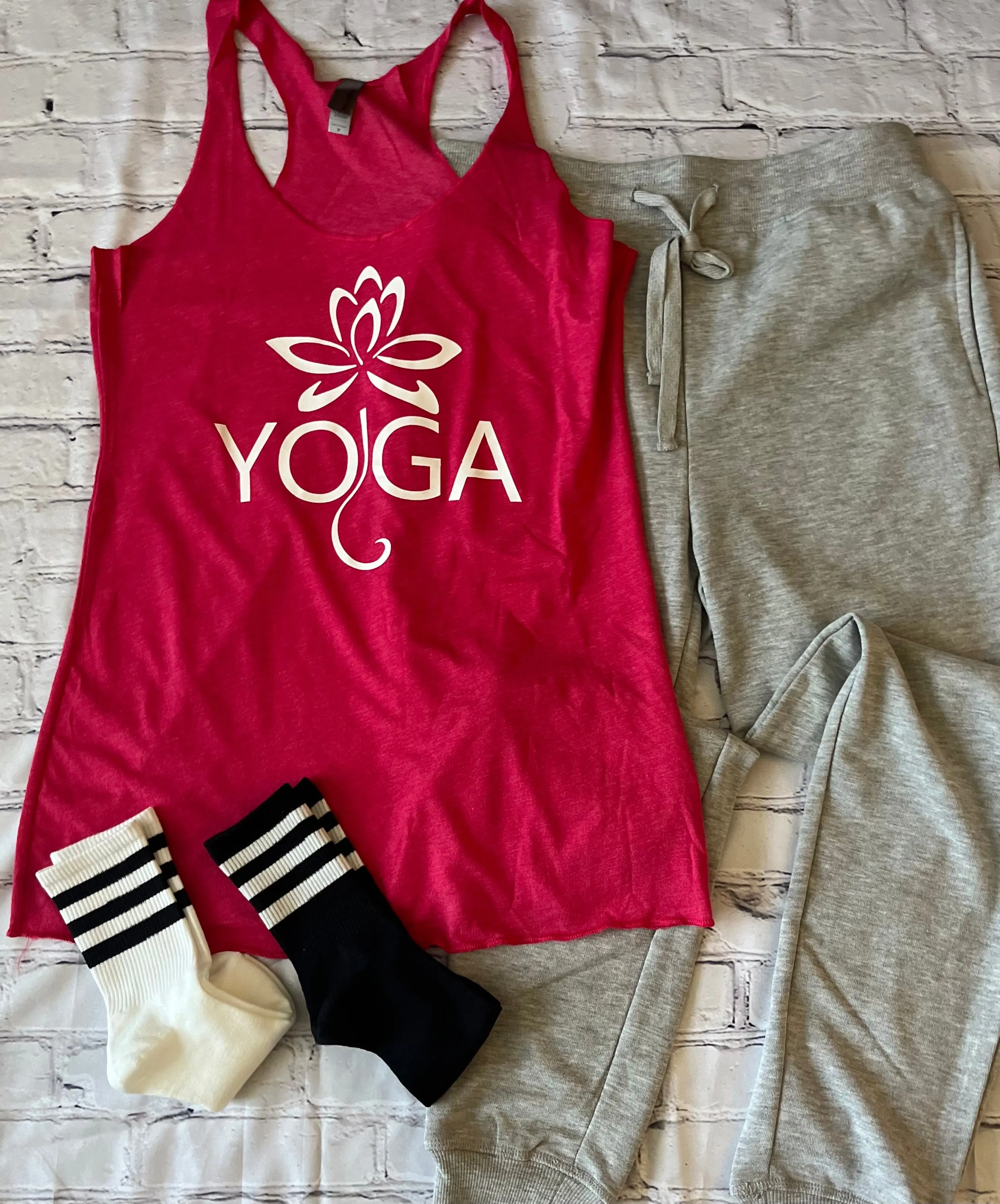 Yoga Tri-Blend Racerback Tanks Tank Top: Large